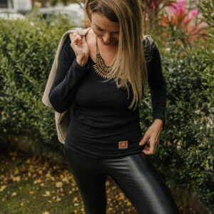 Remera Arya manga larga - Negro, S