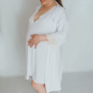 Bata Lucile en algodón - Blanco