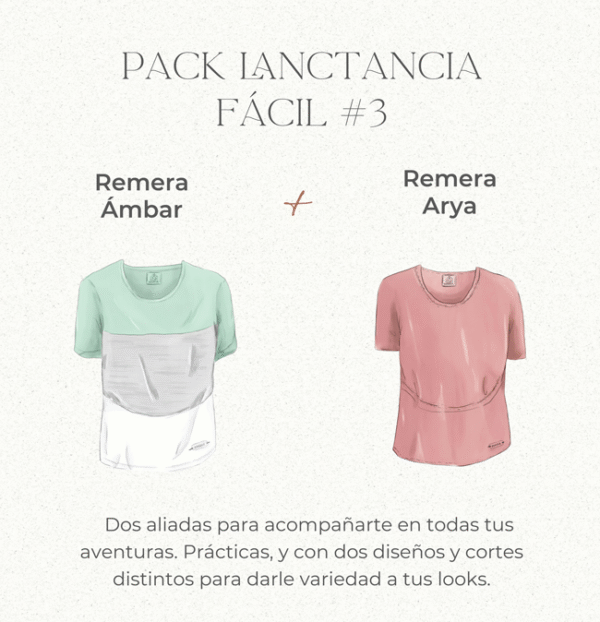 Pack lactancia fácil #3: Remera Arya y Remera Ámbar