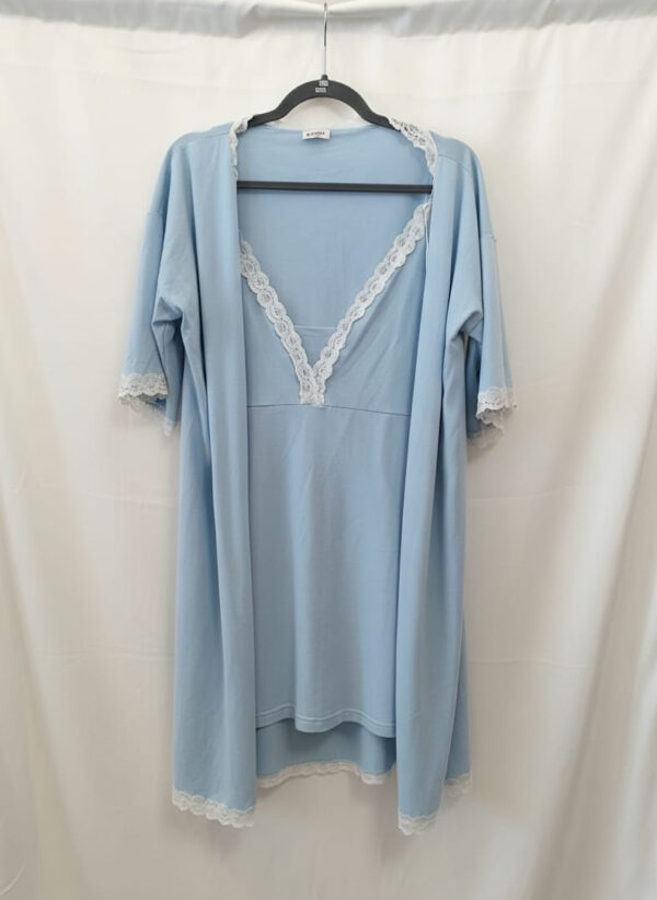 Bata el algodón celeste