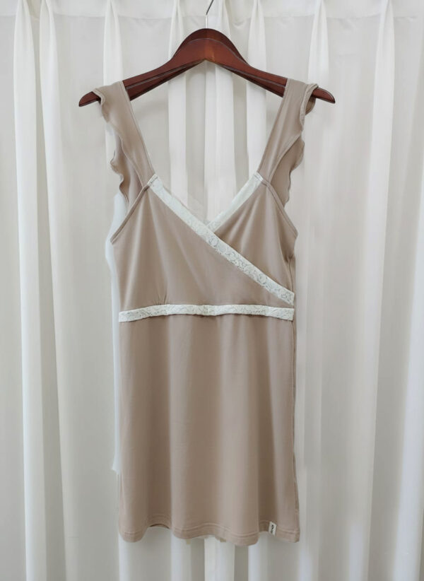 Camisón maternal beige en algodón