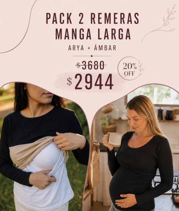 PACK 2 remeras manga larga (modelo Arya y Ámbar) $2944